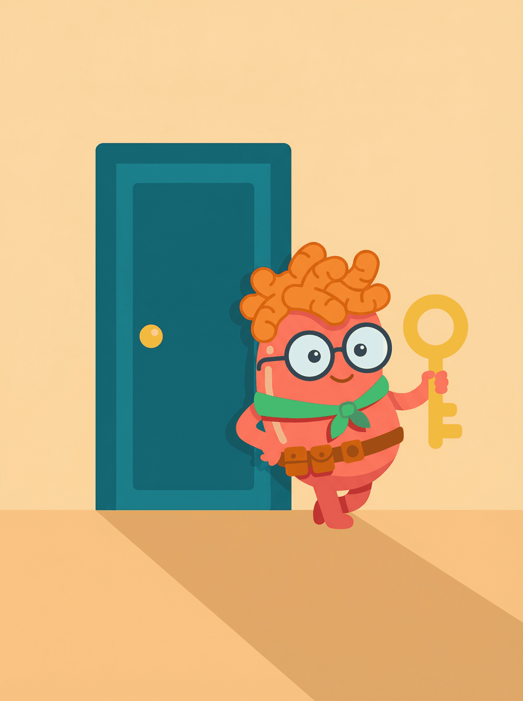 Character peeking from behind a wall