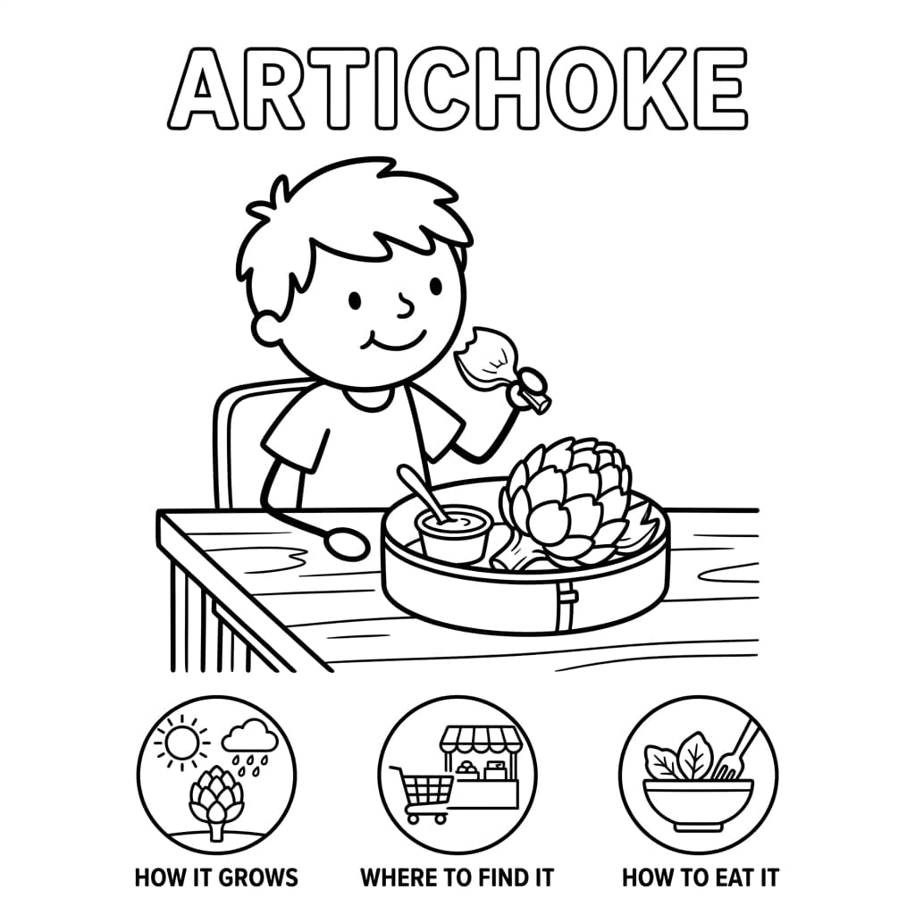 Faits sur l'artichaut et coloriages pour enfants - Preview Page 5
