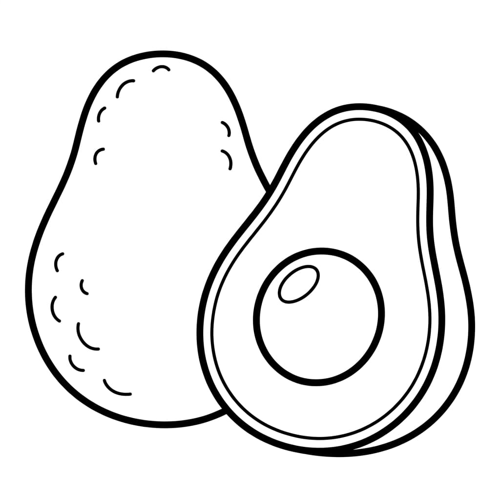 Free Avocado Facts and Coloring Pages for Kids - Preview Page 1