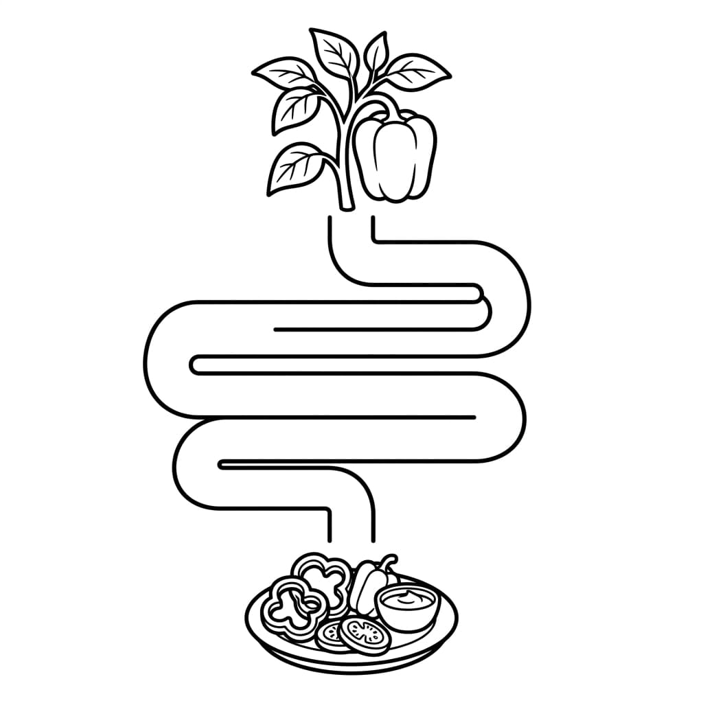 Free Bell Pepper Facts and Coloring Pages for Kids - Printable PDF - Preview Page 4