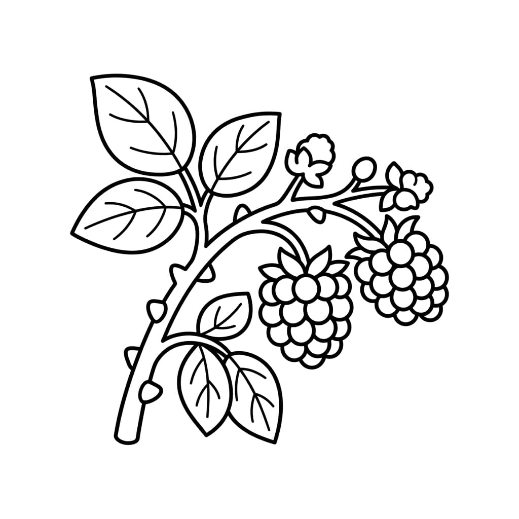 Free Blackberry Facts and Coloring Pages for Kids - Printable PDF - Preview Page 2