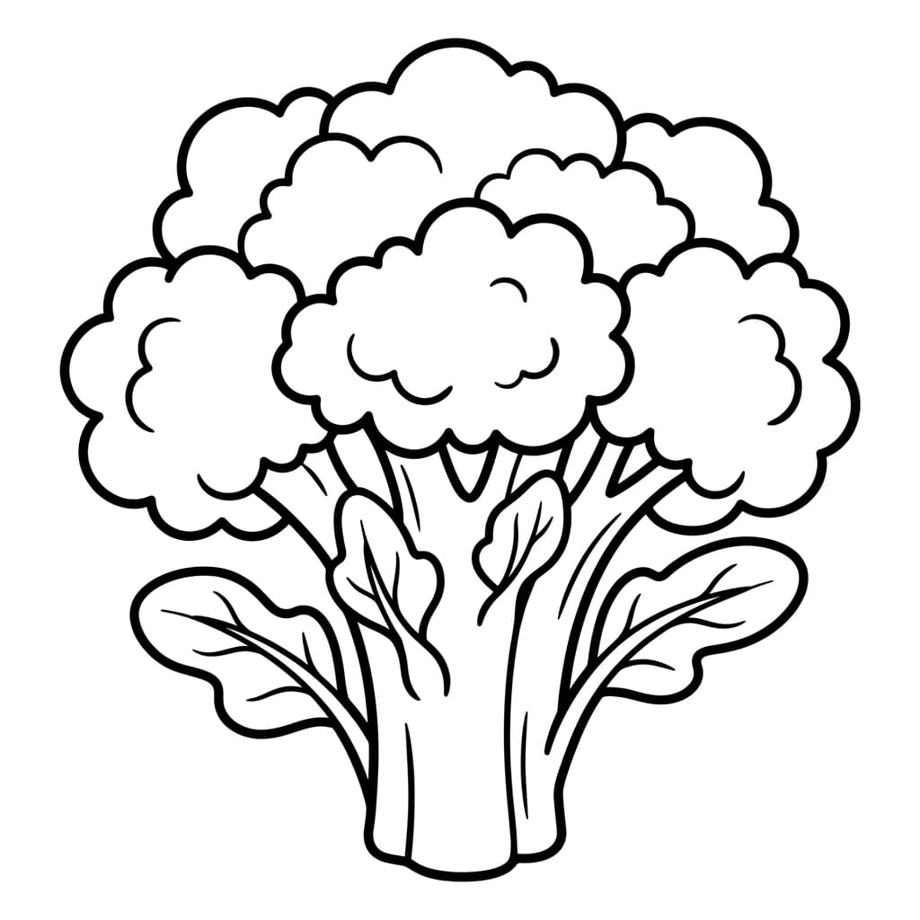 Free Broccoli Facts and Coloring Pages for Kids - Printable PDF - Preview Page 1