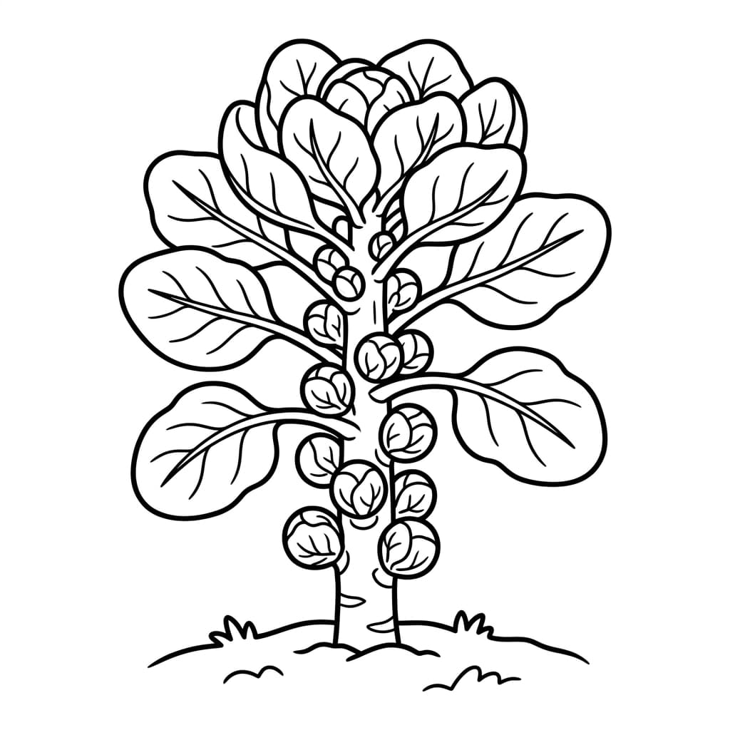 Free Brussels Sprout Facts and Coloring Pages for Kids - Printable PDF - Preview Page 2