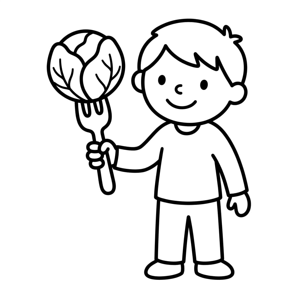 Free Brussels Sprout Facts and Coloring Pages for Kids - Printable PDF - Preview Page 5
