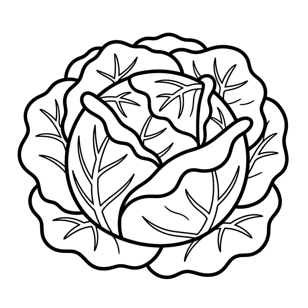 Free Cabbage Facts and Coloring Pages for Kids - Printable PDF - Preview Page 1