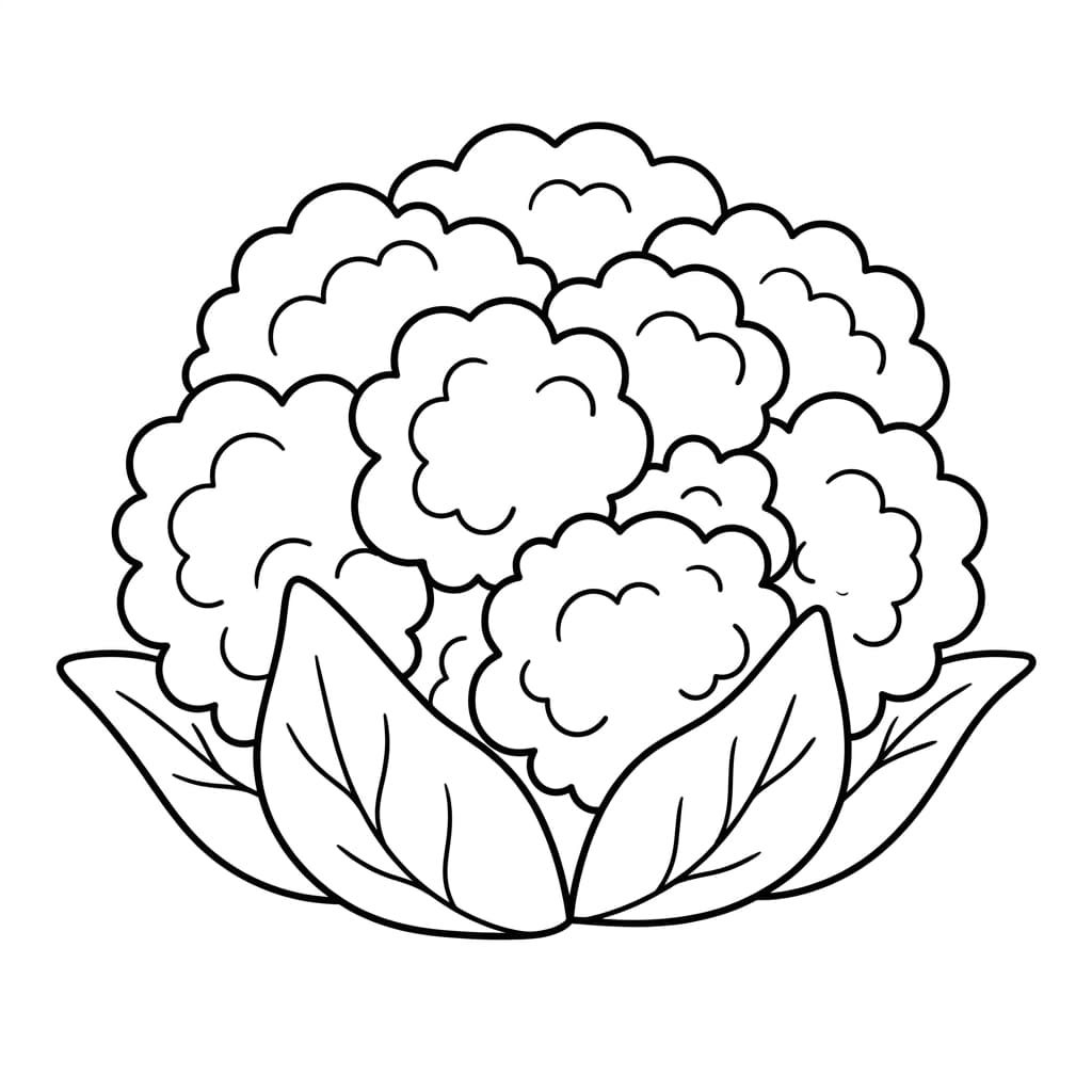 Free Cauliflower Facts and Coloring Pages for Kids - Printable PDF - Preview Page 1