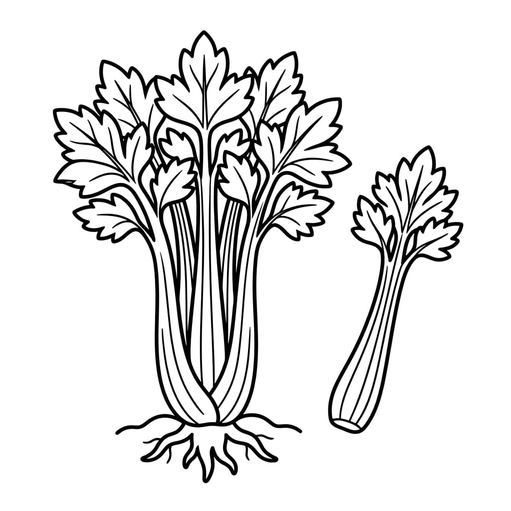 Free Celery Facts and Coloring Pages for Kids - Printable PDF - Preview Page 2