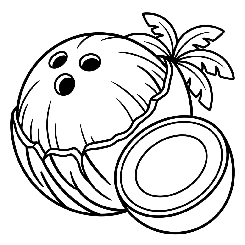 Free Coconut Facts and Coloring Pages for Kids - Printable PDF - Preview Page 1