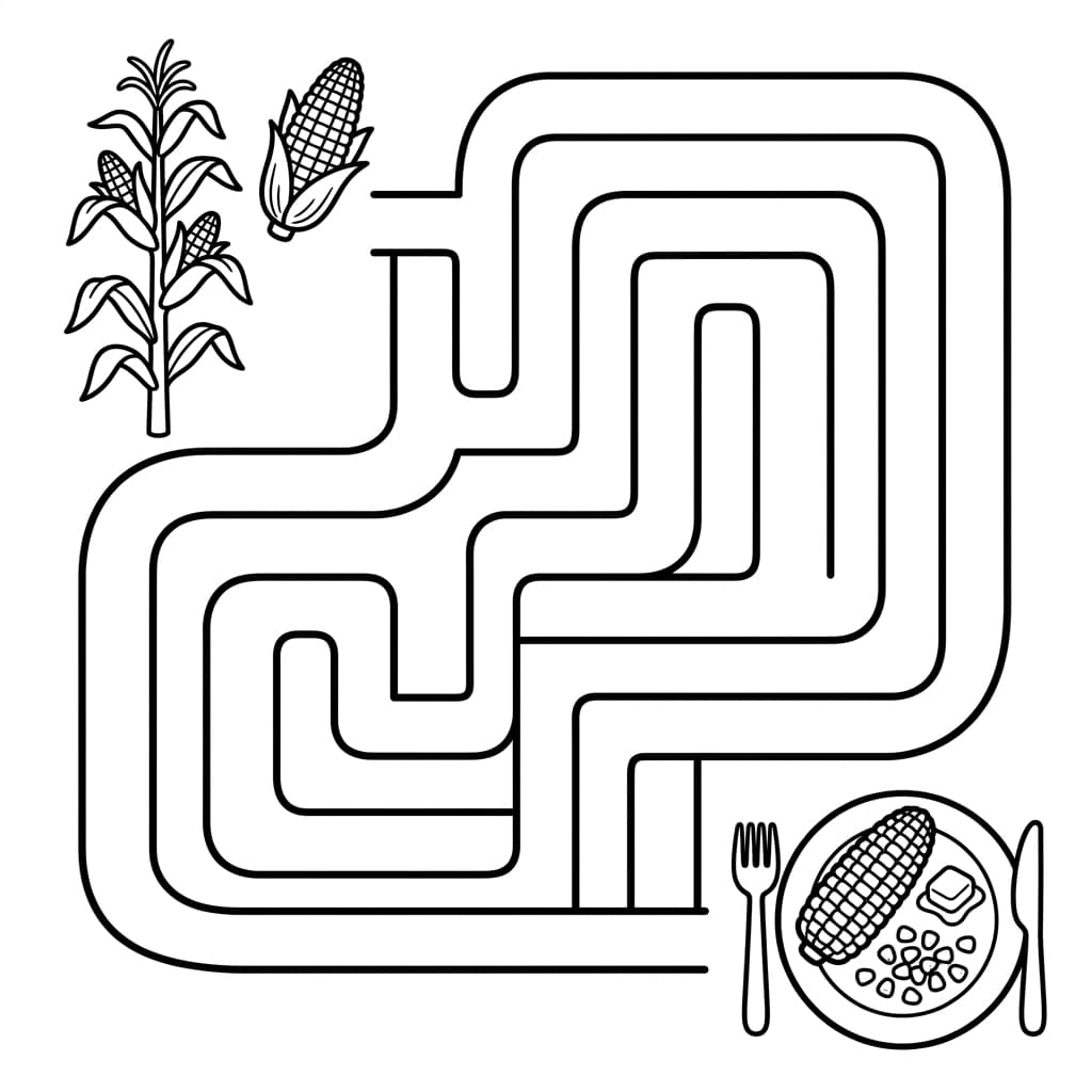 Free Corn Facts and Coloring Pages for Kids - Printable PDF - Preview Page 4