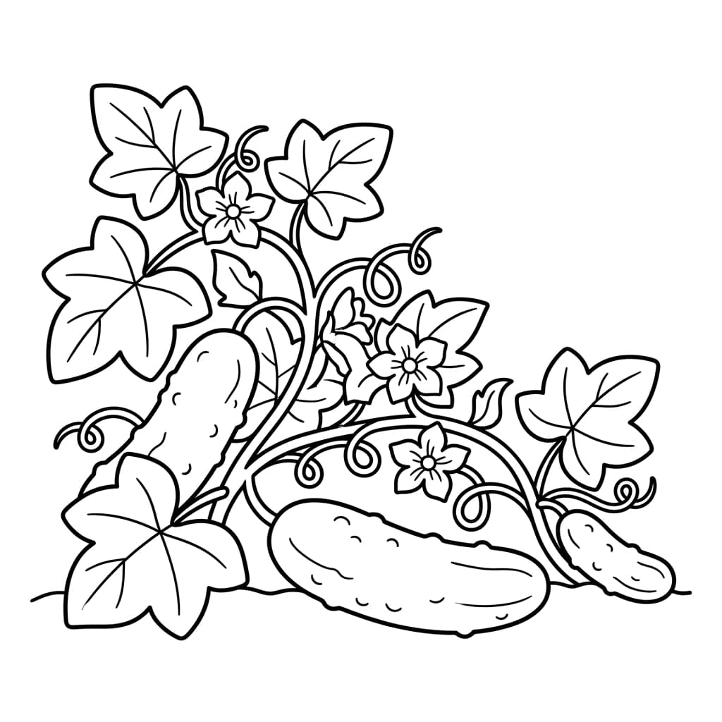 Free Cucumber Facts and Coloring Pages for Kids - Printable PDF - Preview Page 2
