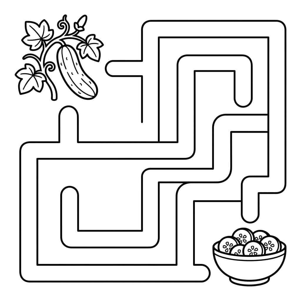 Free Cucumber Facts and Coloring Pages for Kids - Printable PDF - Preview Page 4