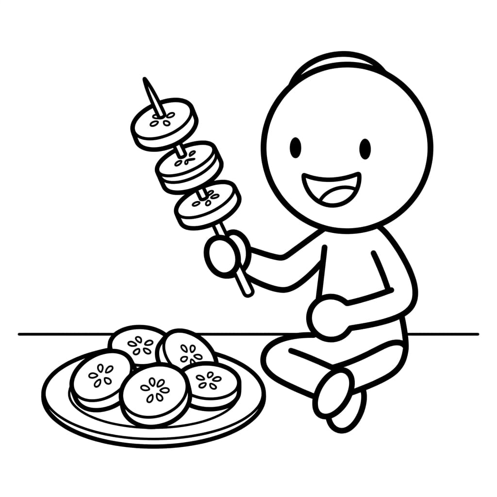 Free Cucumber Facts and Coloring Pages for Kids - Printable PDF - Preview Page 5