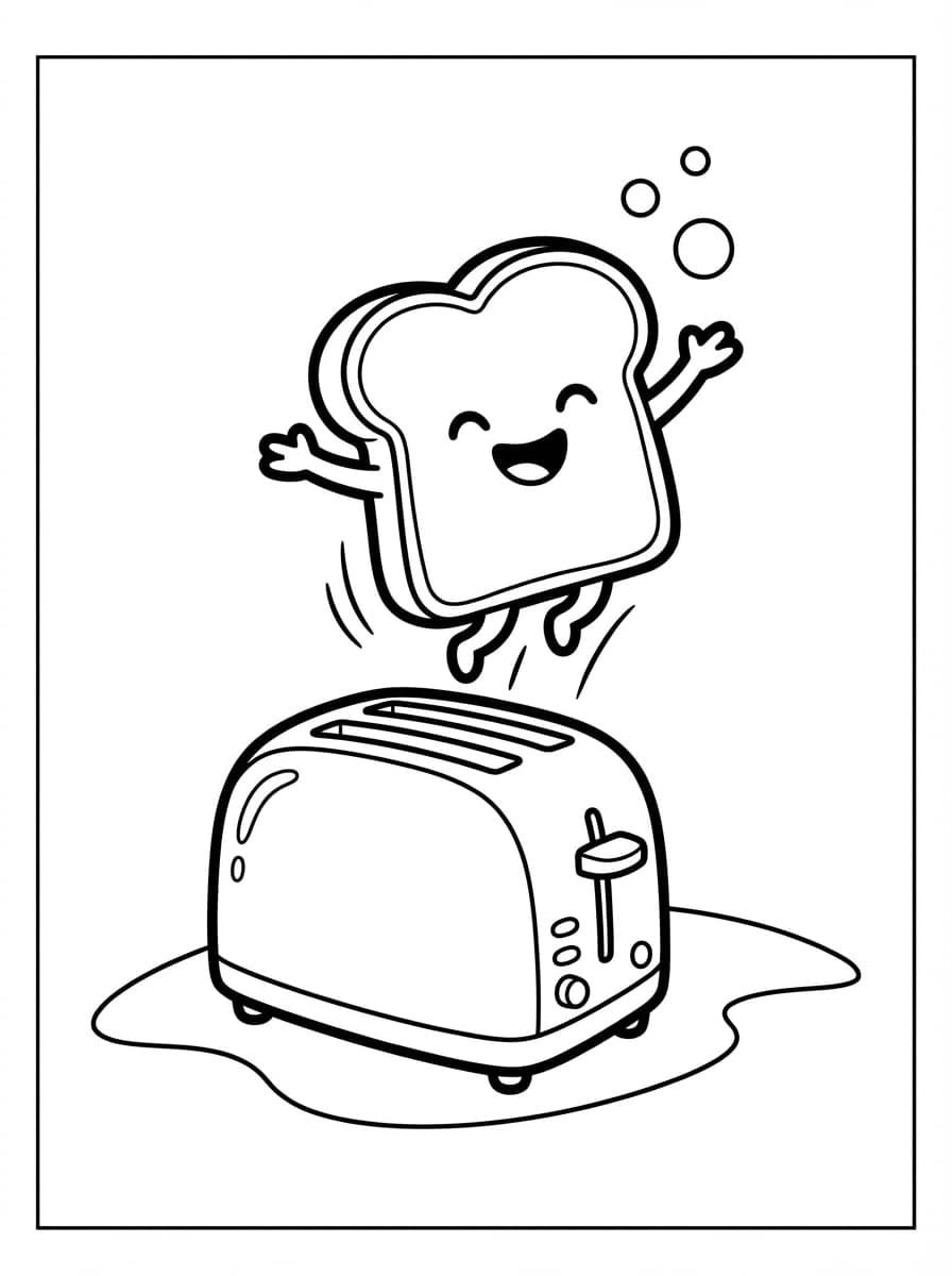 Free Cute Breakfast Food Coloring Pages: Morning Fun - Preview Page 3