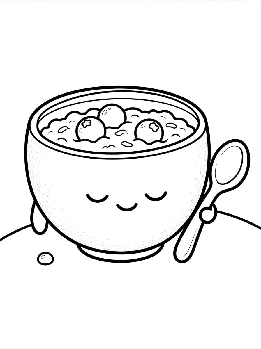 Free Cute Breakfast Food Coloring Pages: Morning Fun - Preview Page 5