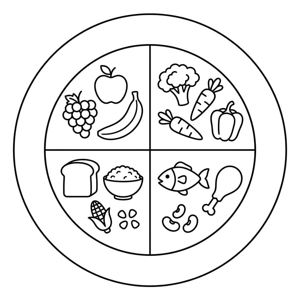 Free Printable Food Worksheet for Kids: Build a Balanced Plate - Preview Page 1