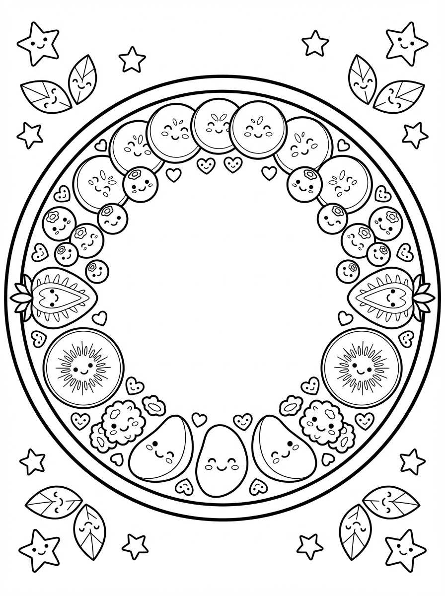 Free Healthy Coloring Pages for Kids - 5 Fun Food Scenes - Preview Page 2