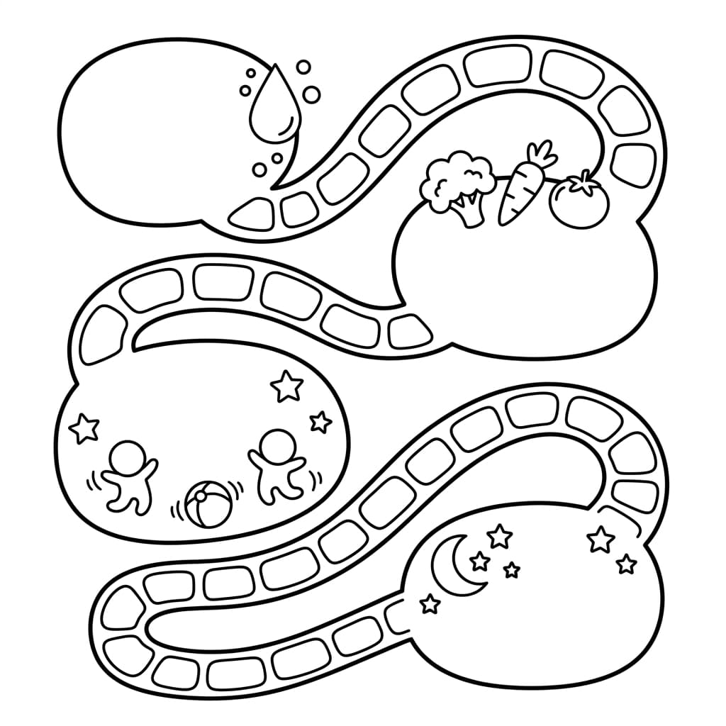 Free Healthy Worksheets: Daily Habits Tracker Map - Preview Page 1
