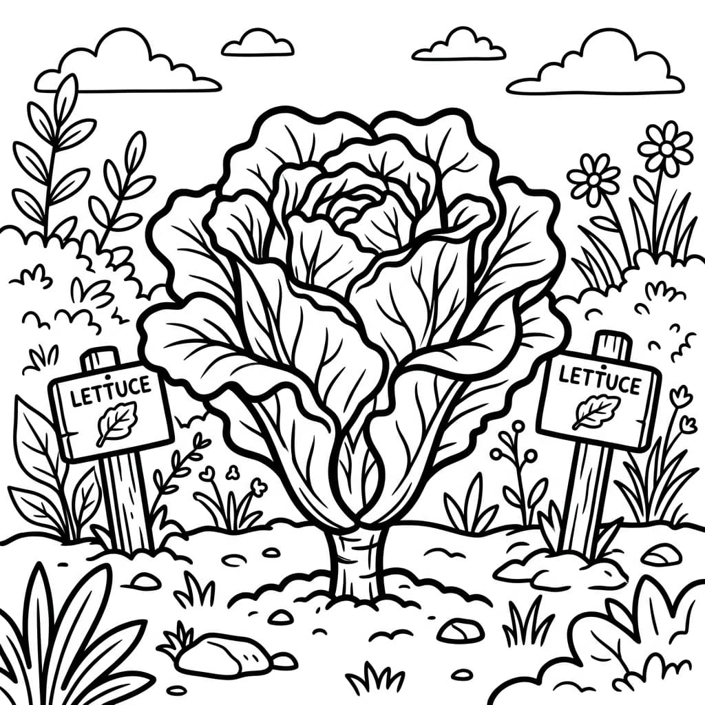 Free Lettuce Facts and Coloring Pages for Kids - Printable PDF - Preview Page 2