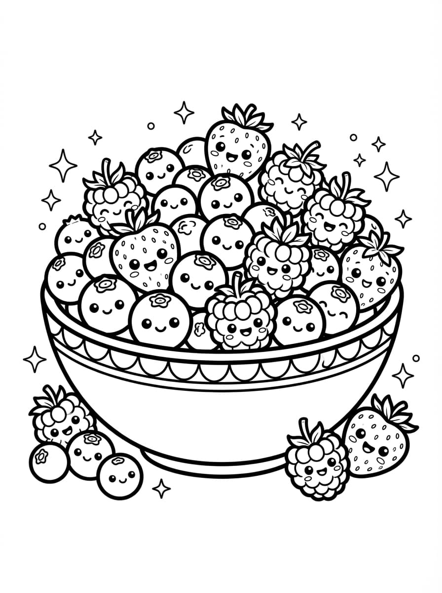 Low Sugar Snacks for Kids - Free Coloring Pages Pack - Preview Page 1