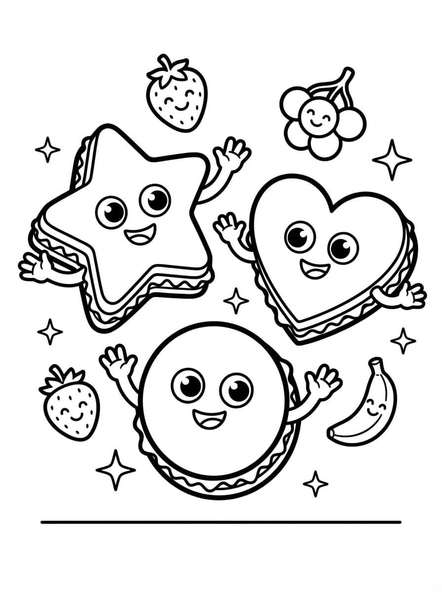 Lunch for Toddlers Coloring Pages - Free Printable Pack - Preview Page 2