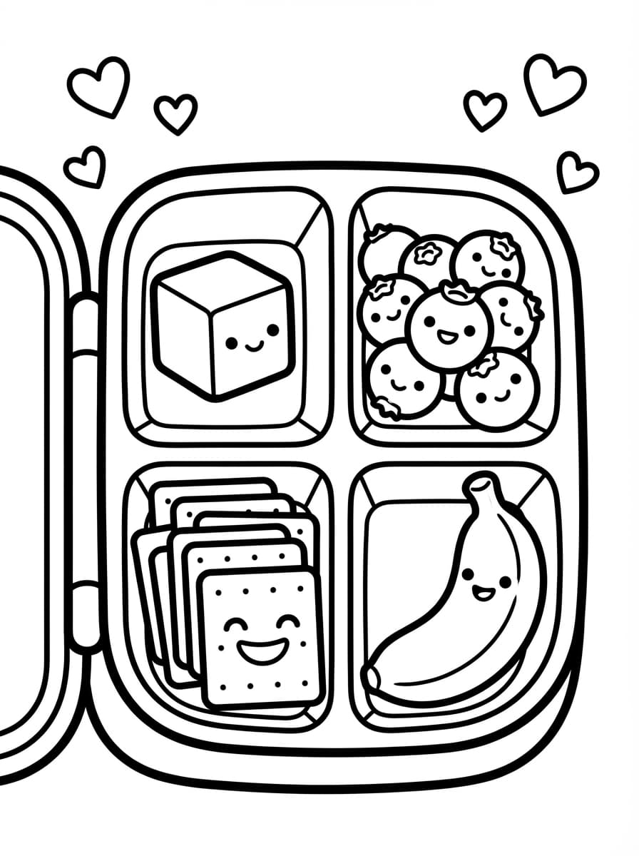 Lunch for Toddlers Coloring Pages - Free Printable Pack - Preview Page 4