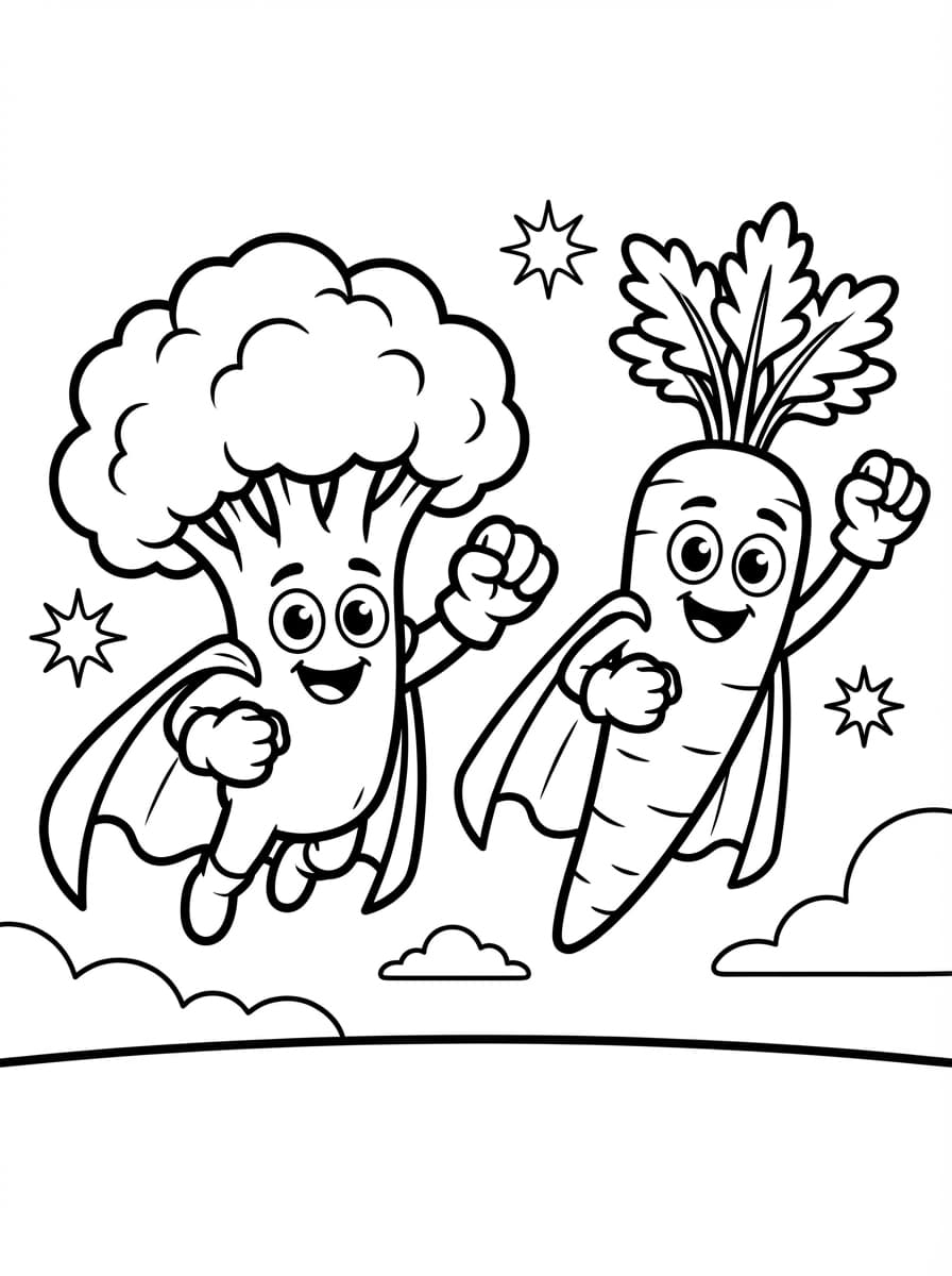 Free Nutrition Coloring Pages for Kids - Printable Pack - Preview Page 2