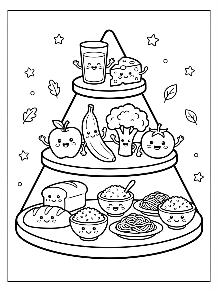 Free Nutrition Coloring Pages for Kids - Printable Pack - Preview Page 3