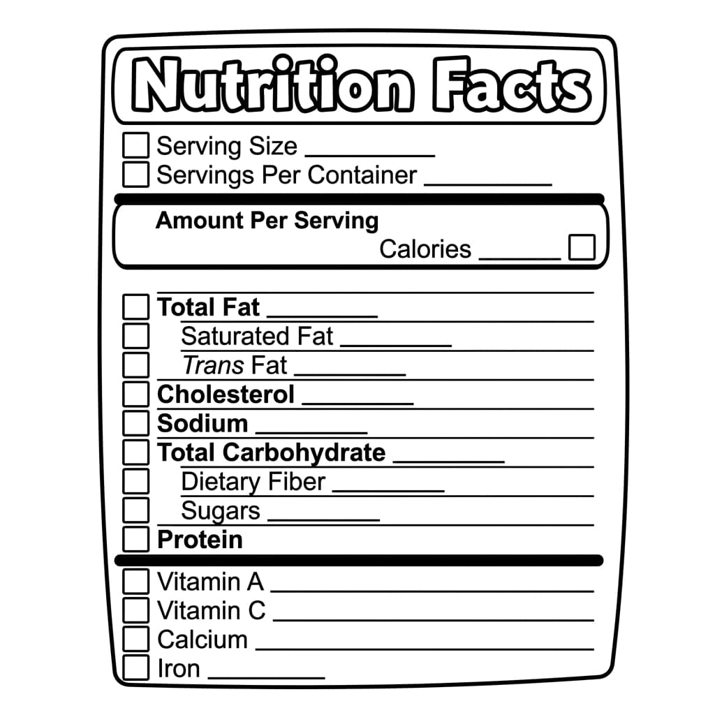 Free Printable Nutrition Label Worksheet: Food Detective - Preview Page 1