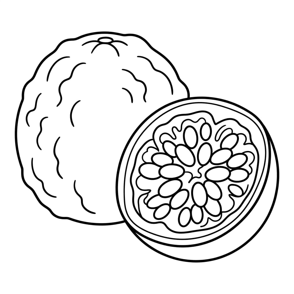 Free Passion Fruit Facts and Coloring Pages for Kids - Preview Page 1