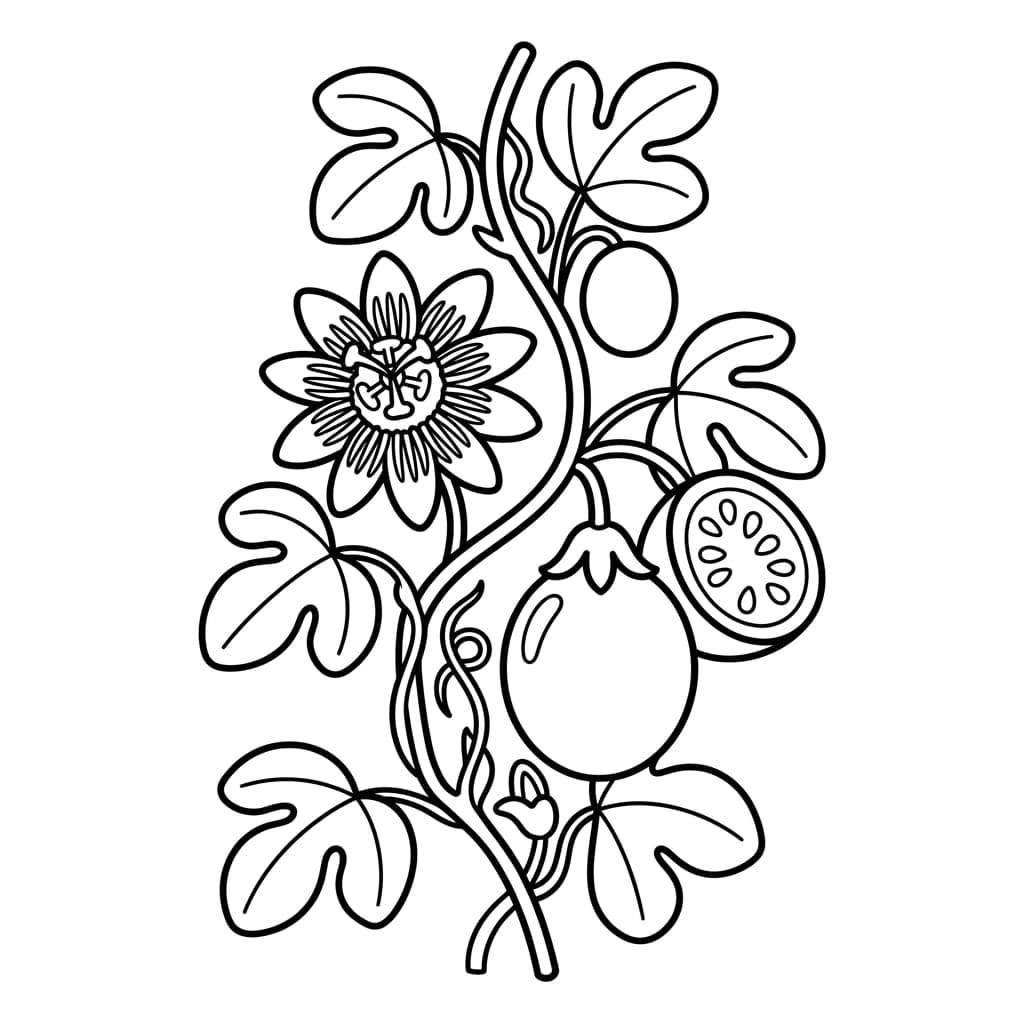 Free Passion Fruit Facts and Coloring Pages for Kids - Preview Page 2