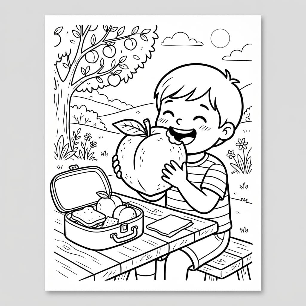Free Peach Facts and Coloring Pages for Kids - Printable PDF - Preview Page 5