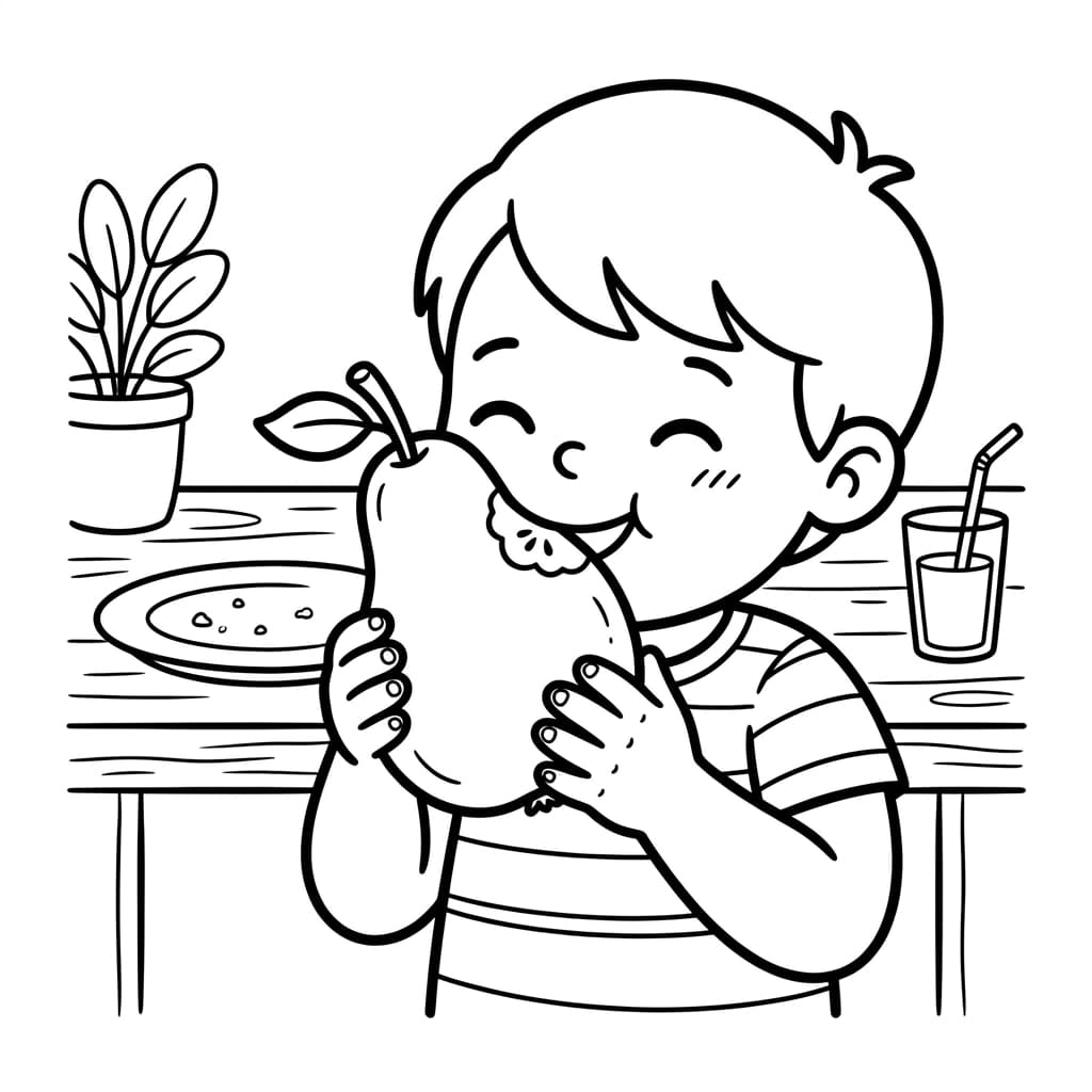 Free Pear Facts and Coloring Pages for Kids - Printable PDF - Preview Page 5