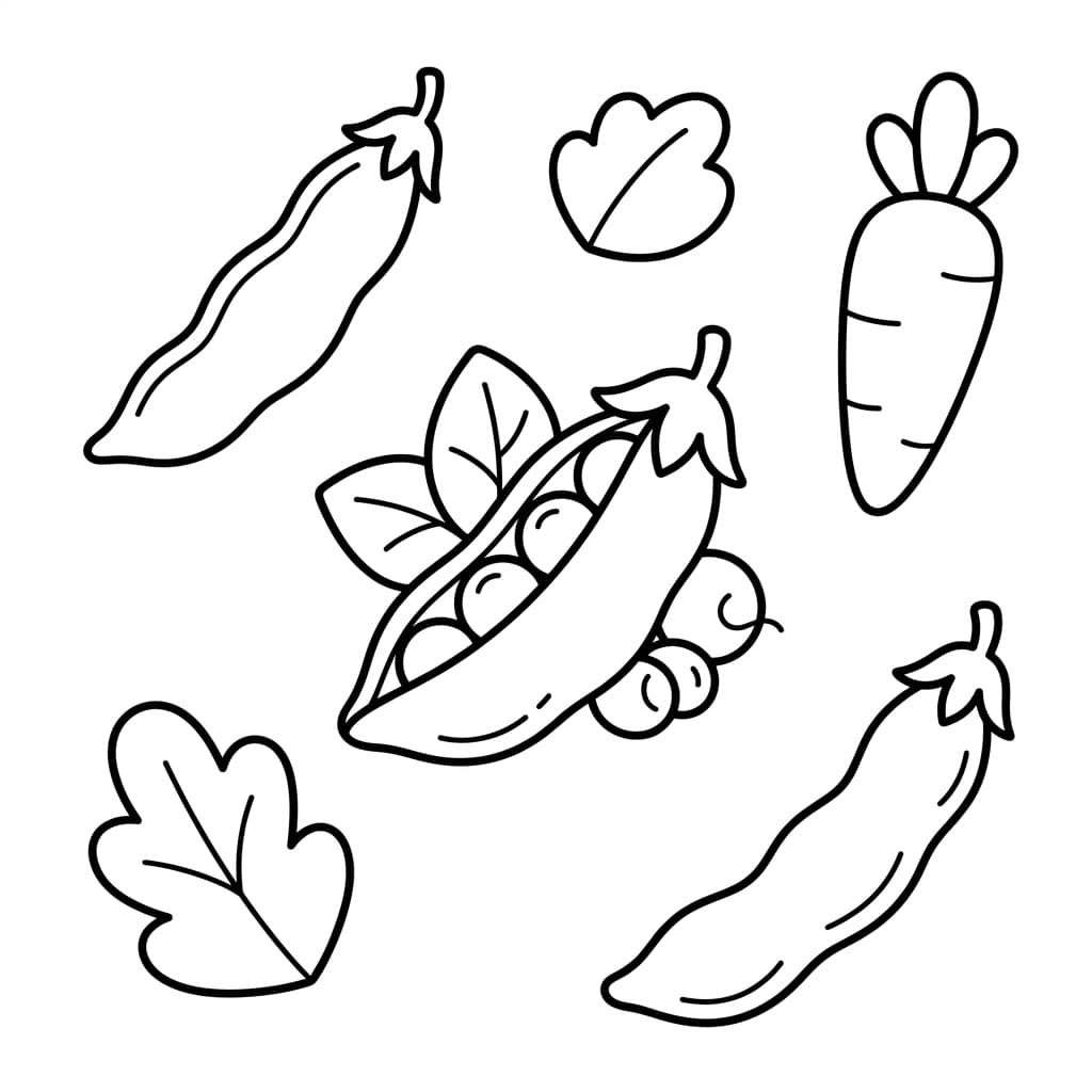 Free Peas Facts and Coloring Pages for Kids - Printable PDF - Preview Page 3