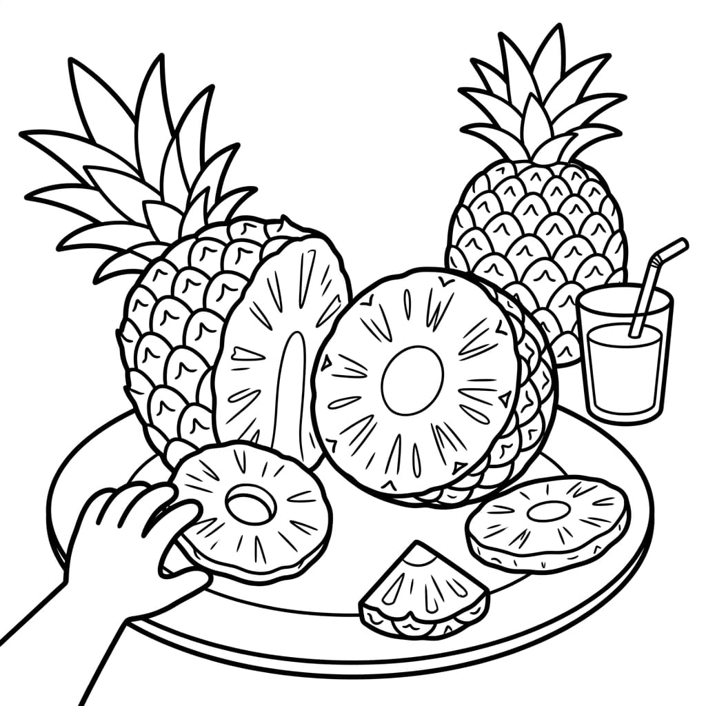 Free Pineapple Facts and Coloring Pages for Kids - Printable PDF - Preview Page 5