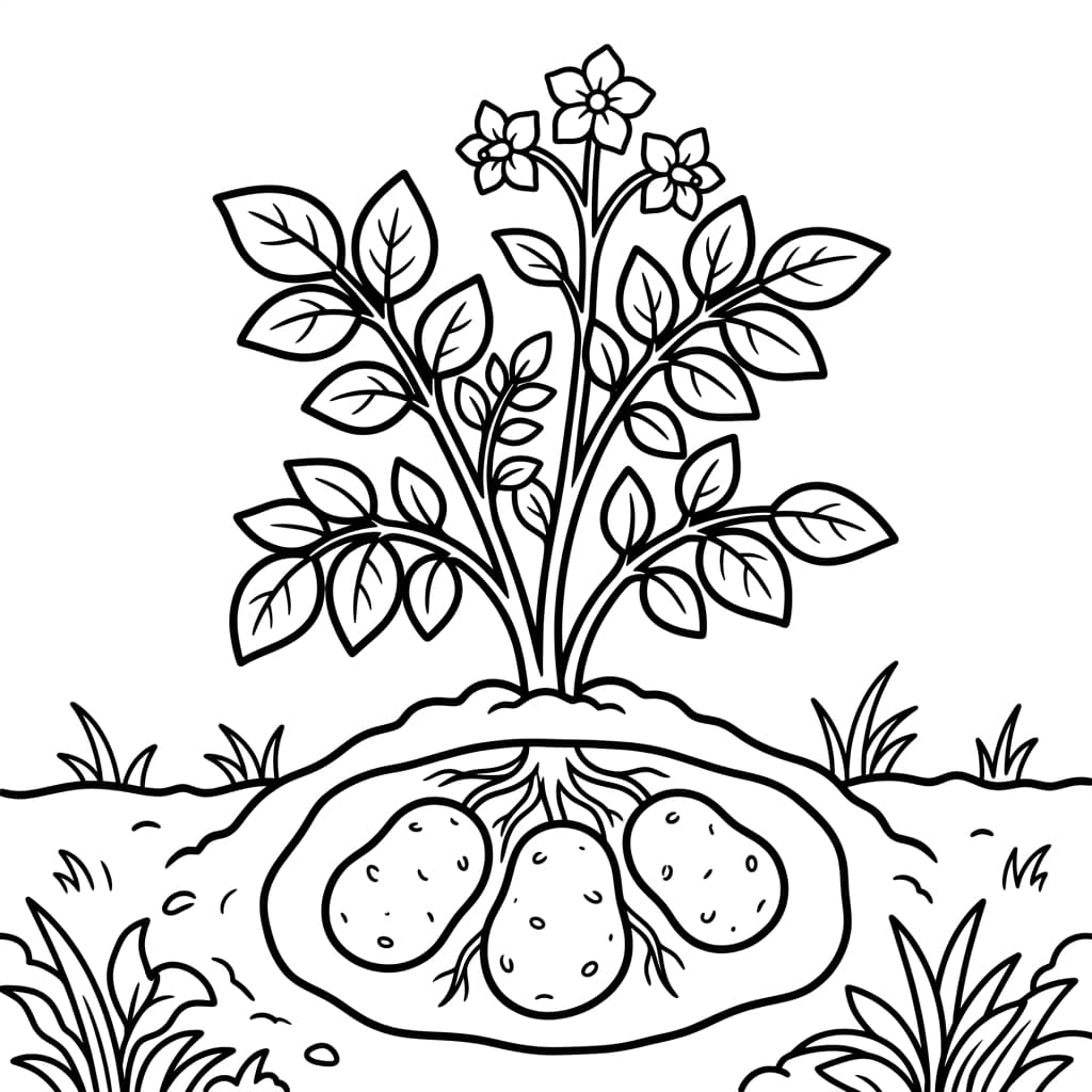 Free Potato Facts and Coloring Pages for Kids - Printable PDF - Preview Page 2