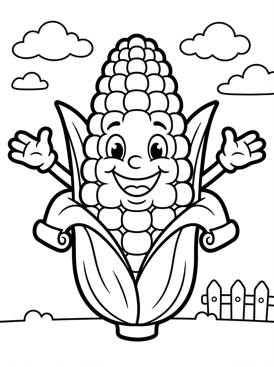 Free Printable Vegetable Coloring Pages: Fun With Veggies - Preview Page 1