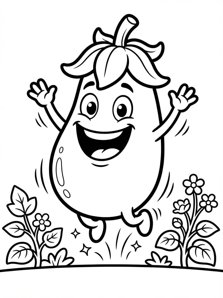 Free Printable Vegetable Coloring Pages: Fun With Veggies - Preview Page 2