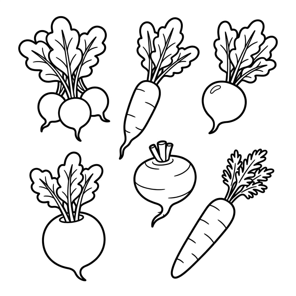 Free Radish Facts and Coloring Pages for Kids - Printable PDF - Preview Page 3