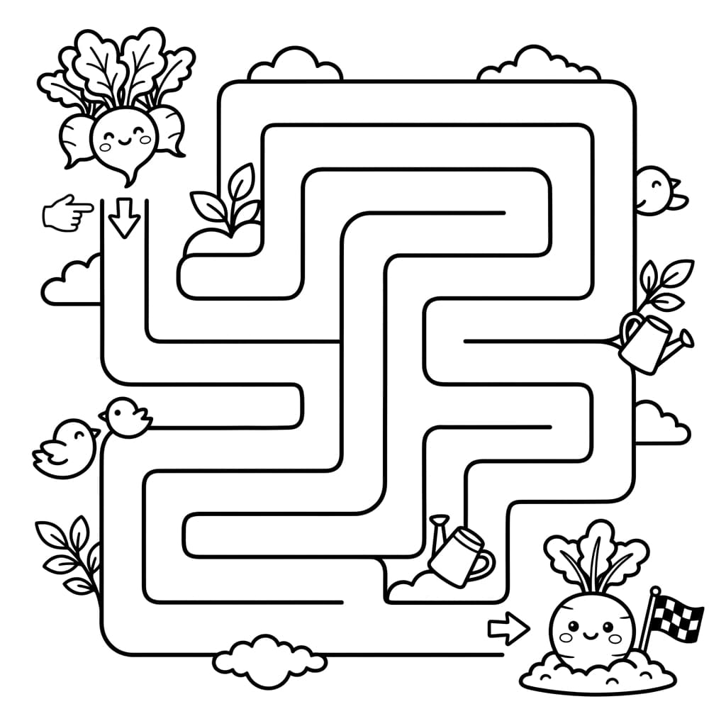 Free Radish Facts and Coloring Pages for Kids - Printable PDF - Preview Page 4