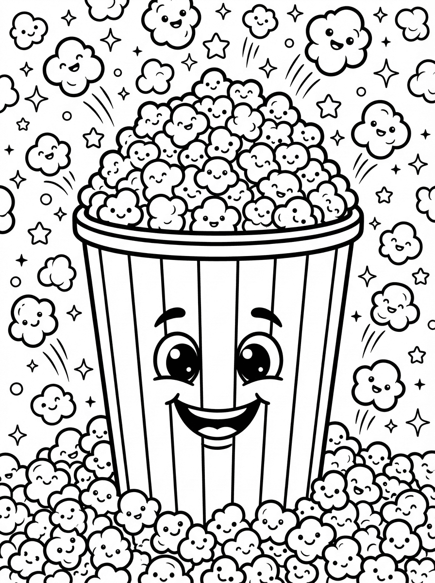 Snack Coloring Pages: Free Printable Sheets for Kids - Preview Page 1