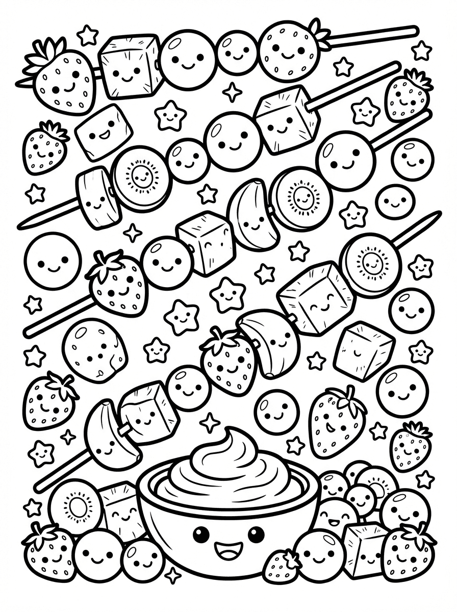 Snack Coloring Pages: Free Printable Sheets for Kids - Preview Page 3