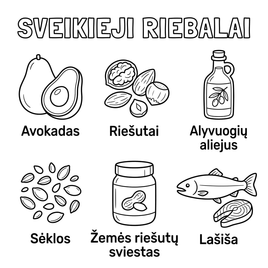 Nemokamas Sveikųjų Riebalų Spalvinimo Plakatas Vaikams - PDF - Plakatas