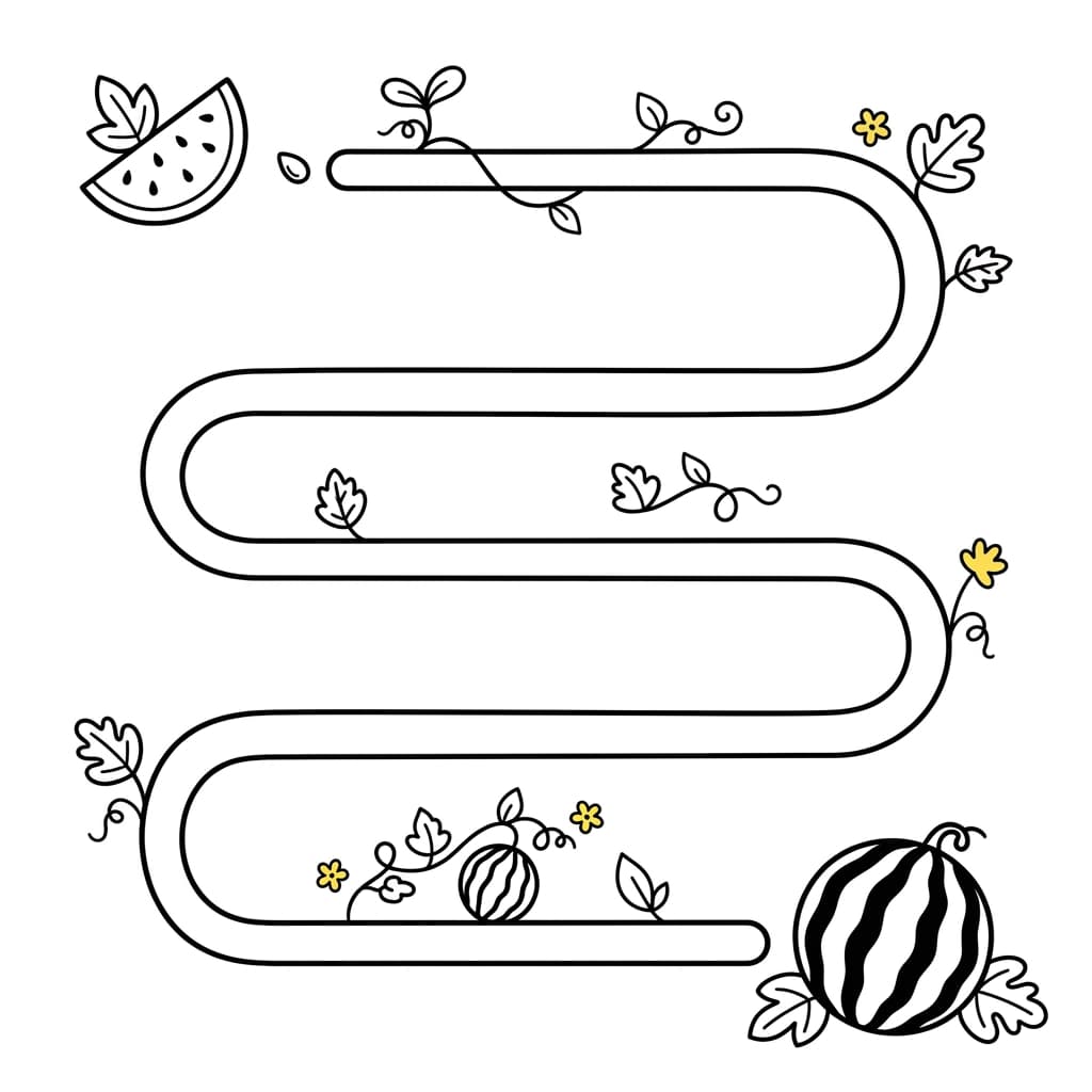 Free Watermelon Facts and Coloring Pages for Kids - Printable PDF - Preview Page 4