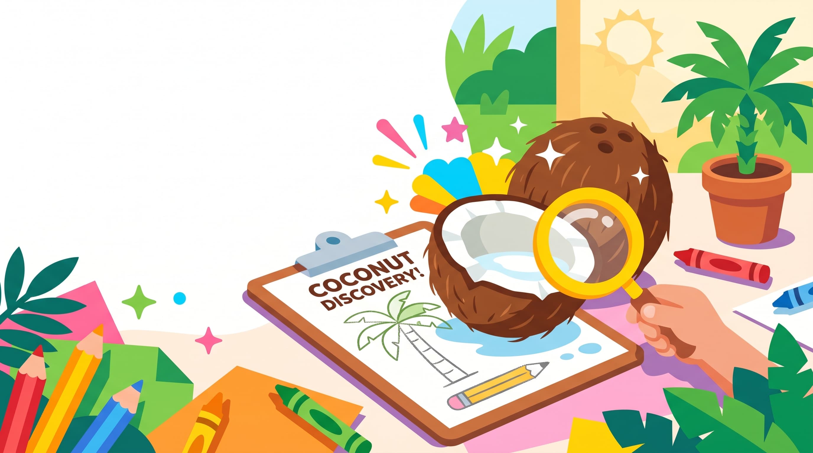 Free Coconut Facts and Coloring Pages for Kids - Printable PDF