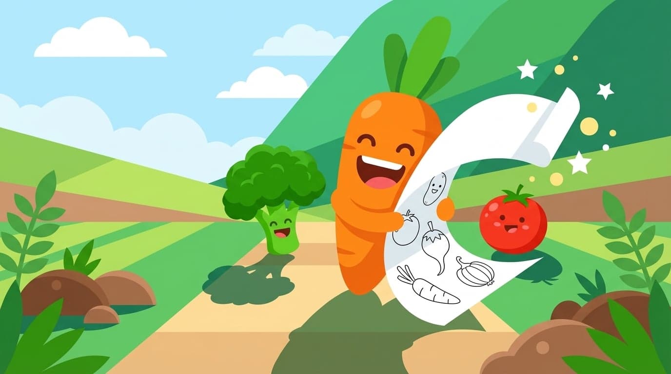 Free Cute Vegetable Coloring Pages: Fun With Veggies