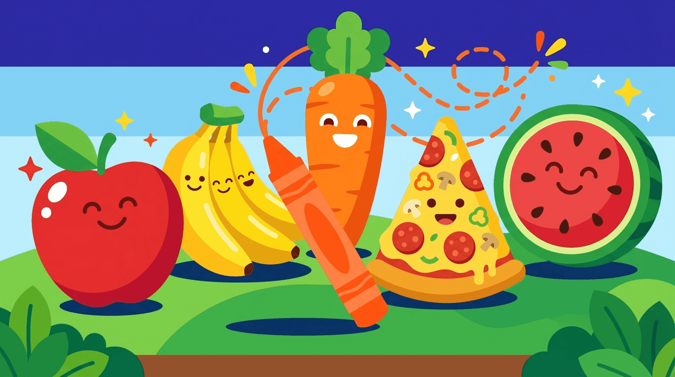 Easy Food Coloring Pages: Simple Printables for Kids