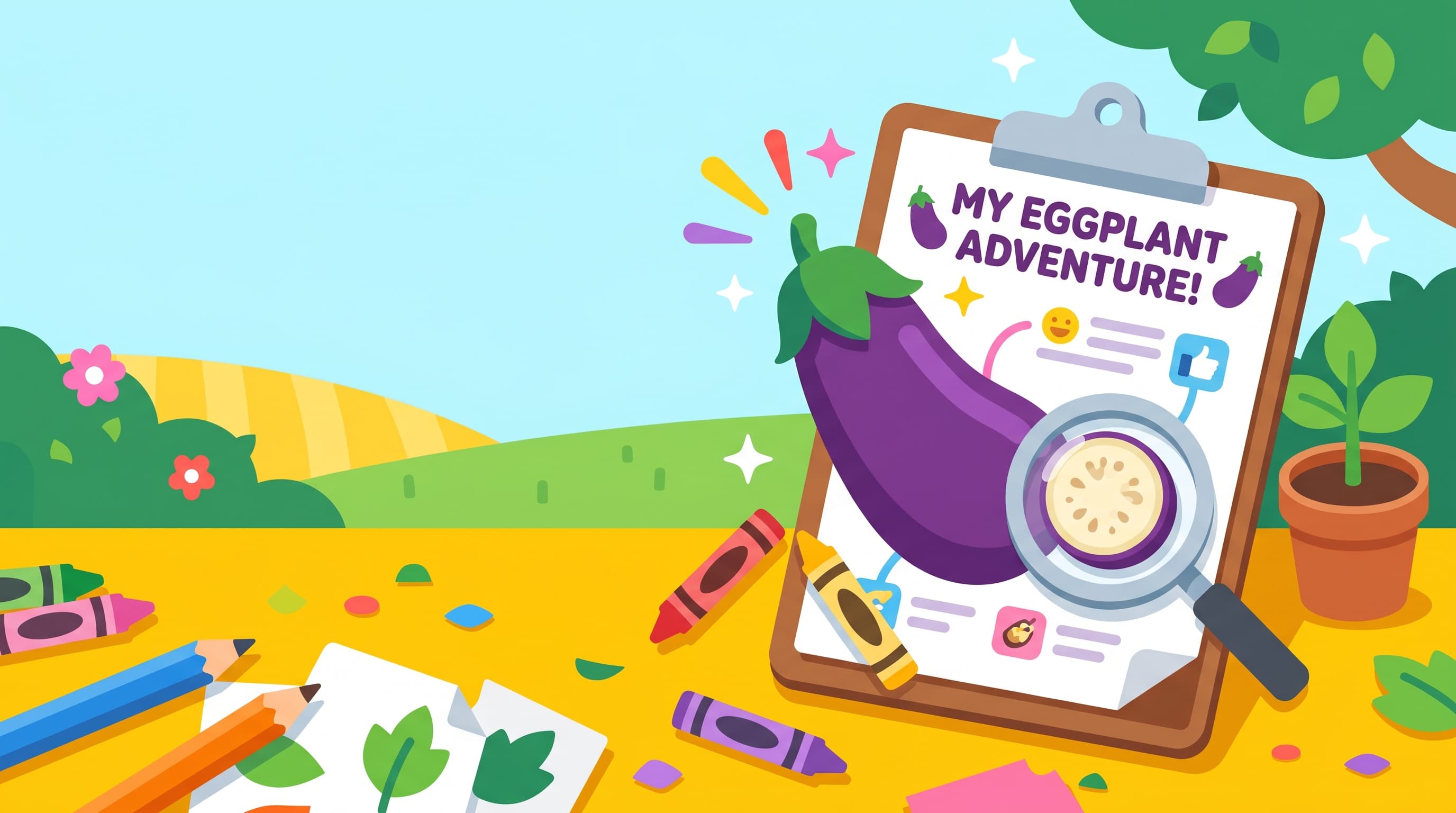 Free Eggplant Facts and Coloring Pages for Kids - Printable PDF