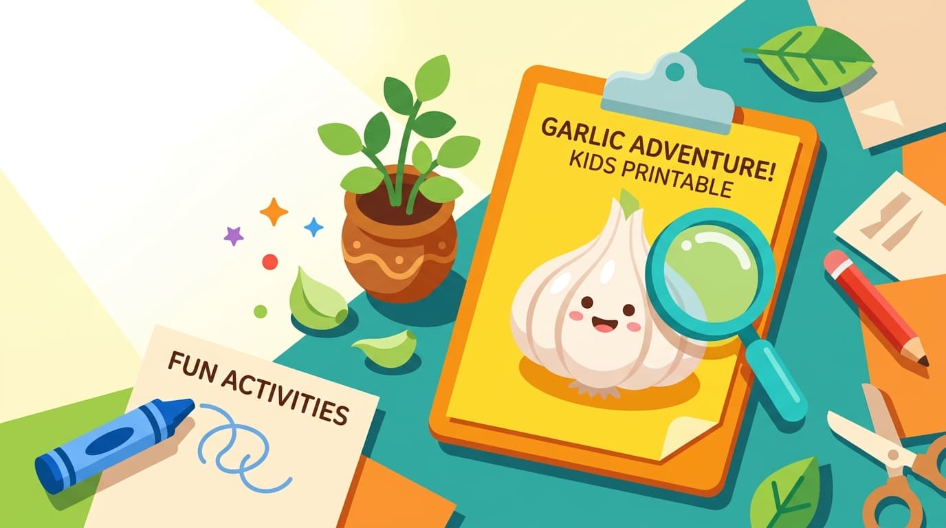 Free Garlic Facts and Coloring Pages for Kids - Printable PDF