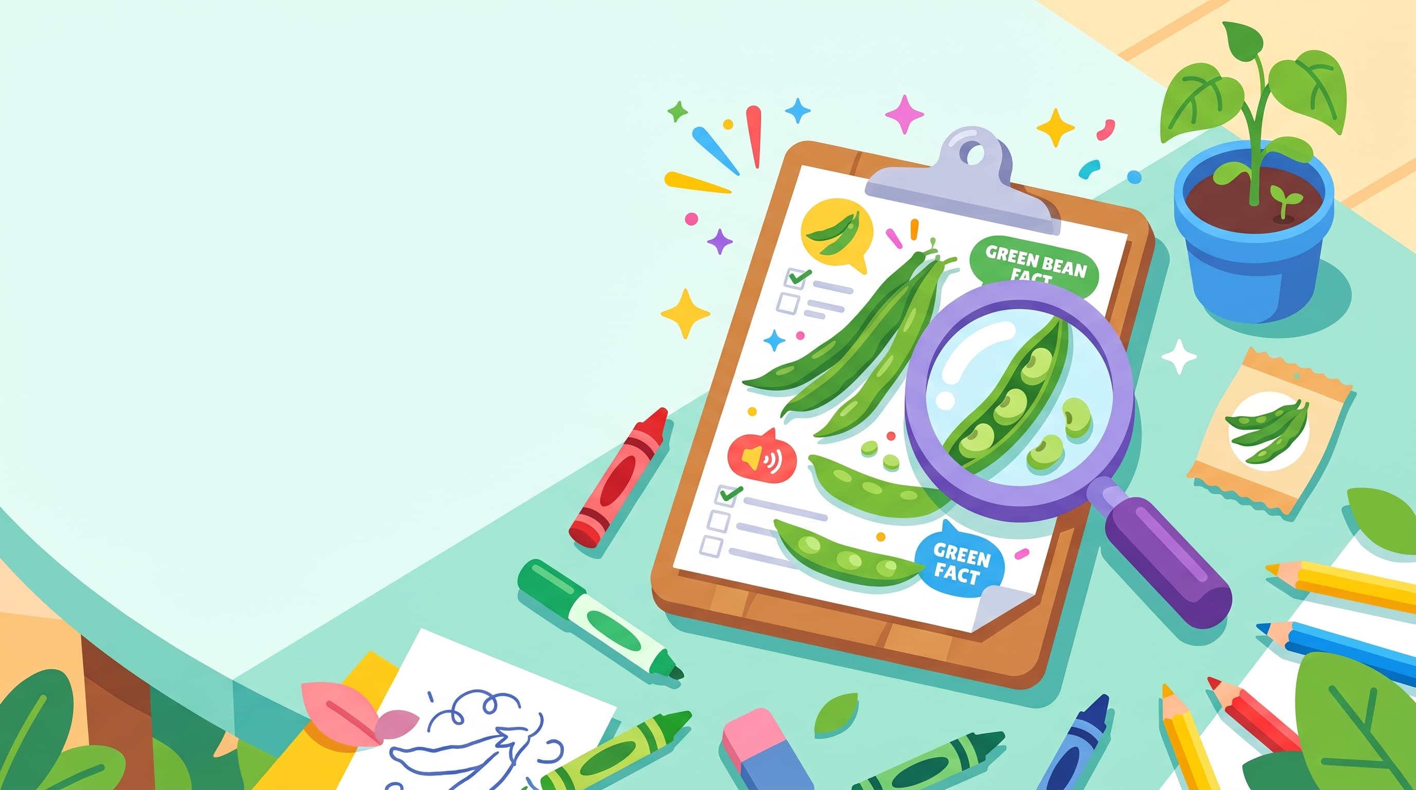 Free Green Bean Facts and Coloring Pages for Kids - Printable PDF