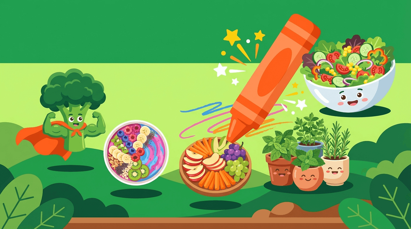 Free Healthy Coloring Pages for Kids - 5 Fun Food Scenes